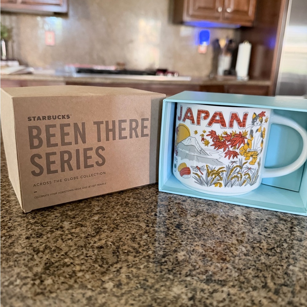 Starbucks Japan Mug with Red and Yellow Accents